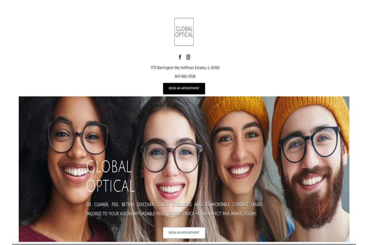Global Optical Eye Care website project preview